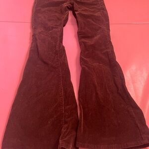 SO High Rise Flare Corduroy Pants in Brown